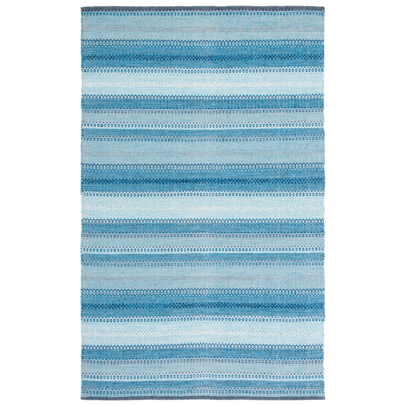 Montauk Flat Weave Cotton Striped Rug, Rectangle 5' x 8'