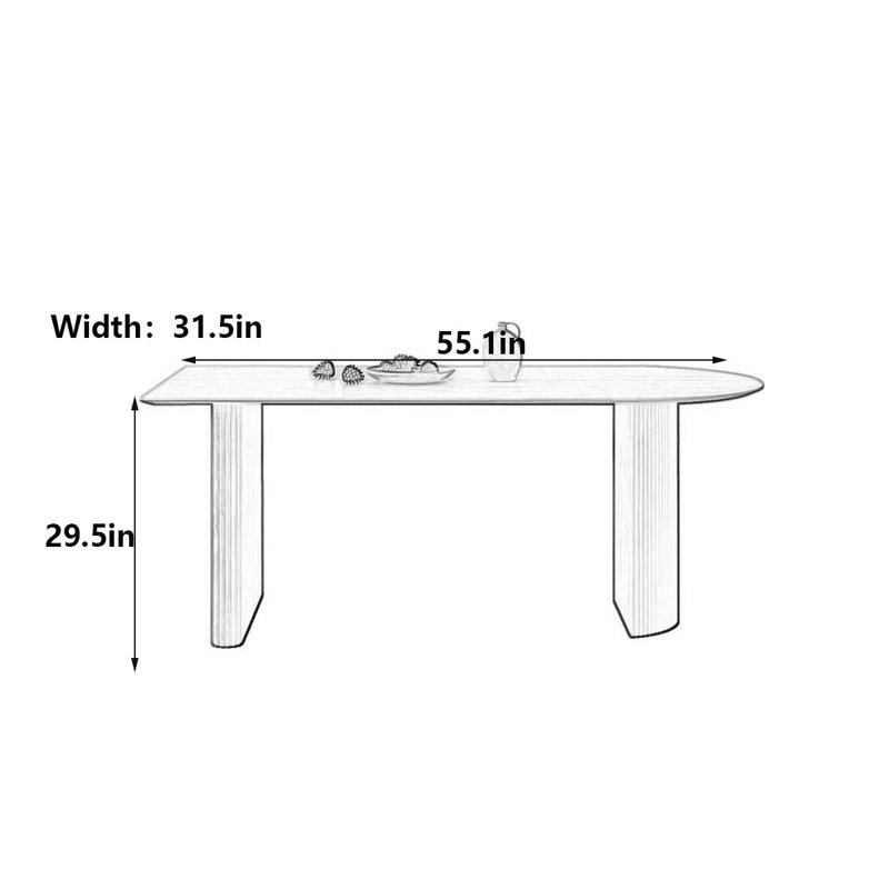Table de salle à manger Modern, H 29,5 po x L 55,1 po x l 31,5 po