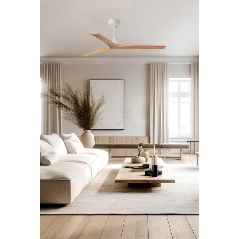 Klim Fan, Blanc mat, 49,21 po de largeur, Pin