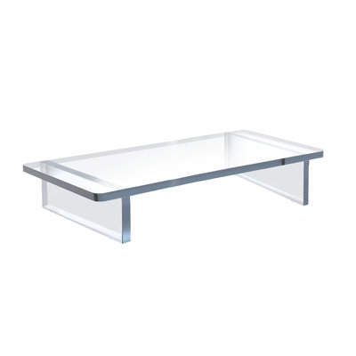 Clear Acrylic 22"W x 10"D x 3"H 1/2" Thick Deluxe Riser w/ Bumpers