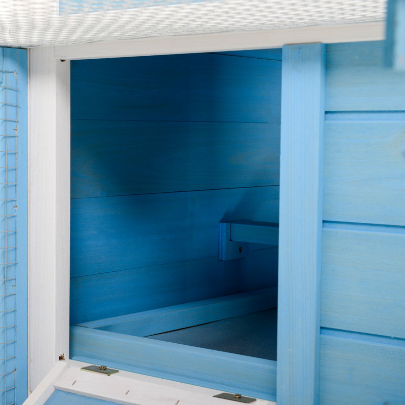 Aayush Weather Resistant Rabbit Hutch, Light Blue