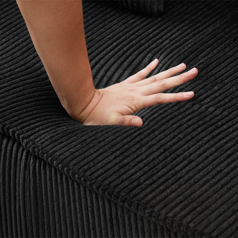 Chaise longue rembourrée avec 4 coussins, Noir