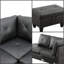 3-piece Faux Leather Sectional Sofa-37763442-37763446