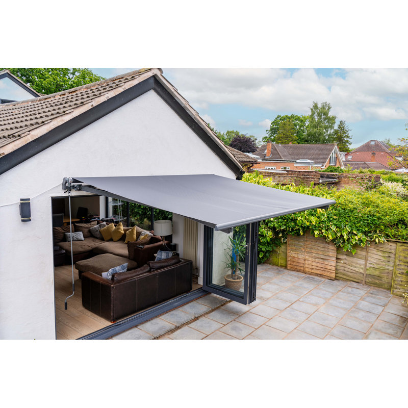 Dakota Fields 3m x 2.5m LED Retractable Awning, Dark Grey