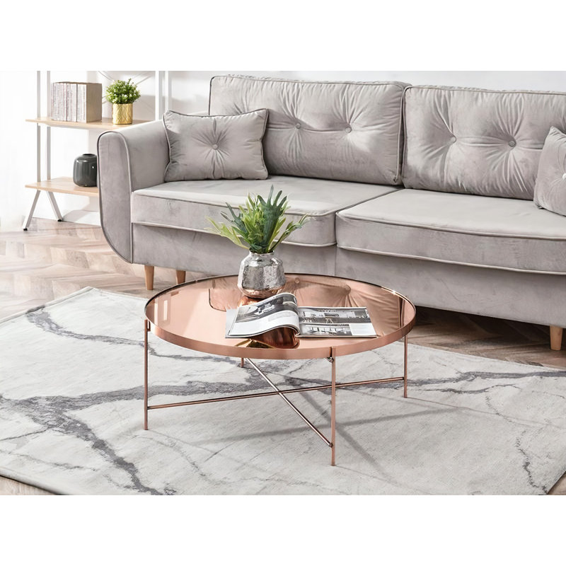 Appling Four Leg Coffee Table, 33" H x 85" W x 85"D, Copper/Copper