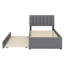 Lit plateforme simple tapissier avec lit gigogne sous le lit-1893588635