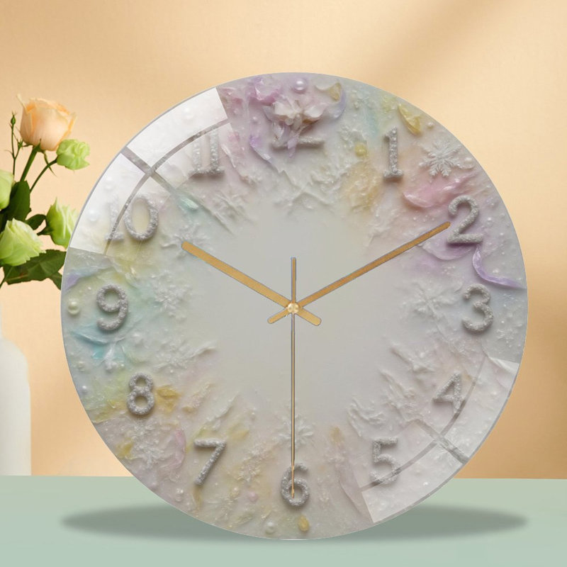 Horloge murale en verre pastel