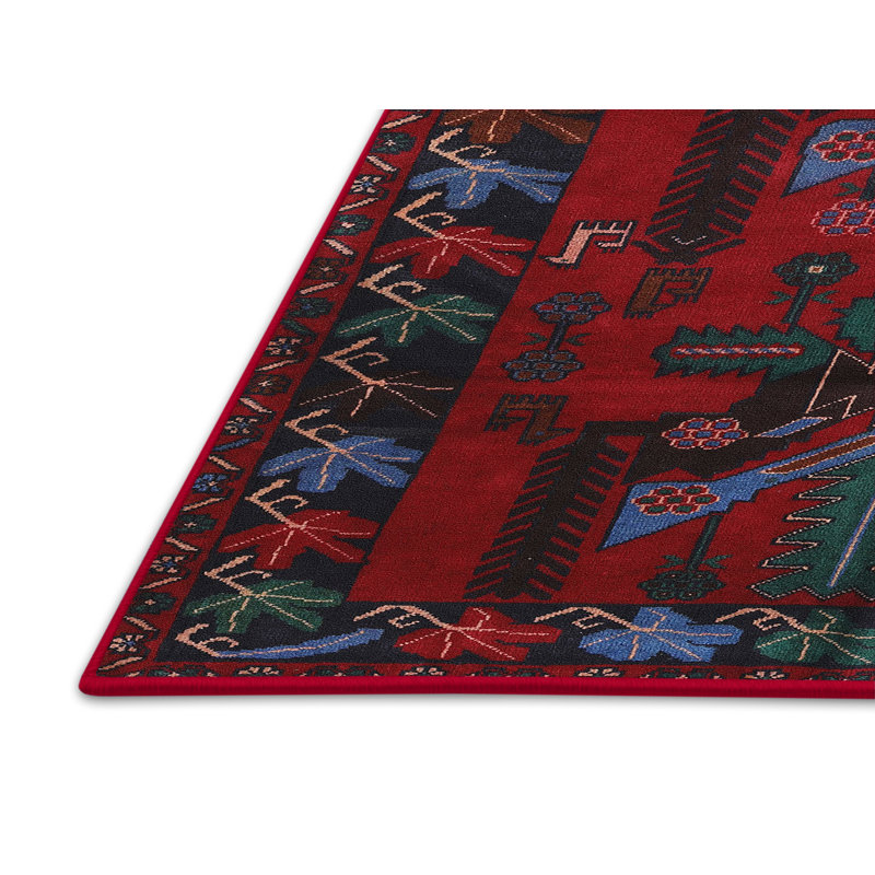 Tapis rouge / vert / bleu Southwestern, Rectangle 2 pi x 3 pi