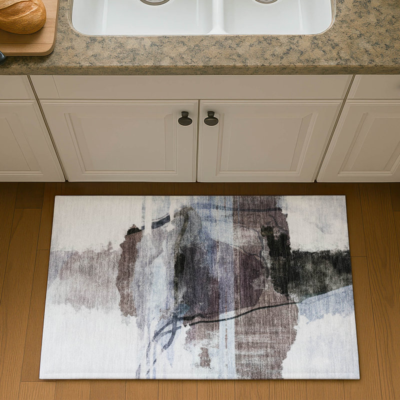 Premium Machine Washable Mayfield Abstract Rug, 1'8" x 2'6", Brown