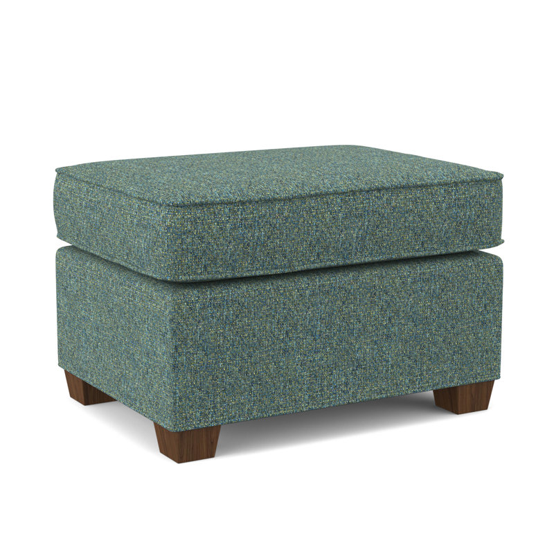 Finn 26" Wide Rectangle Standard Ottoman, Montana Walnut, Connelly Peacock