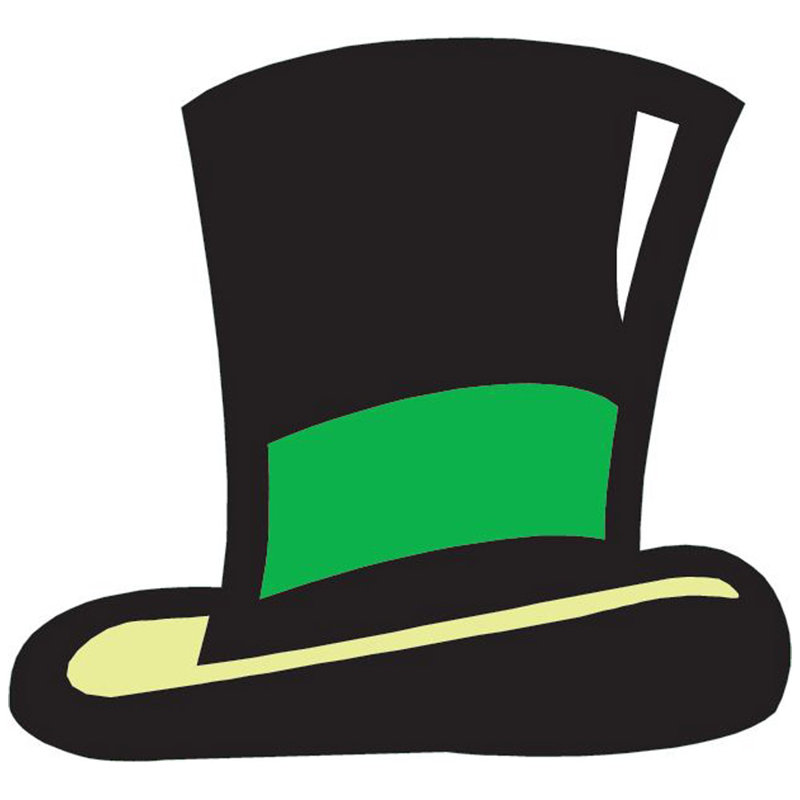 Décalcomanie murale, chapeau de lutin de la Saint-Patrick, H 36 po x l 33 po