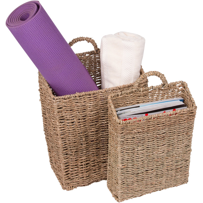 Wike Seagrass Wall Organizer with Wall Baskets