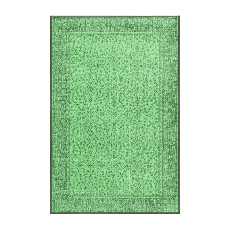 Tapis lavables à la machine Traditional - vert émeraude 3997, Rectangle 6 pi x 9 pi
