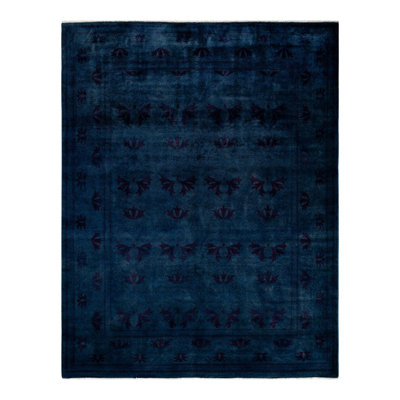 Tapis bleu marine noué à la main Weirsky - Weirsky - unique en son genre