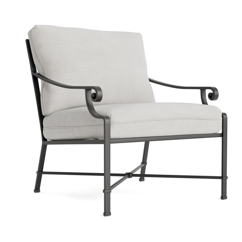 Venetian Outdoor Lounge Chair, Fusion Dove, Textured Pewter