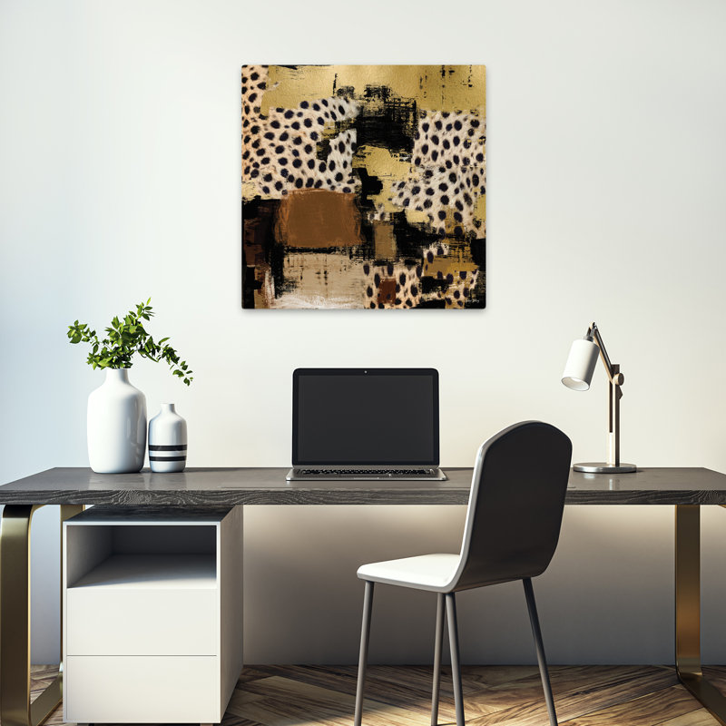Art abstrait abstrait contemporain Safari Iii, H 18 po x l 18 po