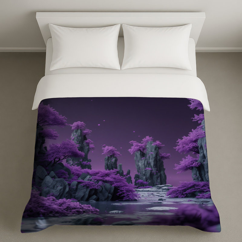 Housses de couette mauves, Grand lit