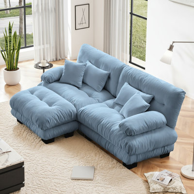 Canapé-lit Cloud avec canapé-lit 1 place, canapé-lit modulaire en chenille 2 places avec coussins lombaires et coussins décoratifs