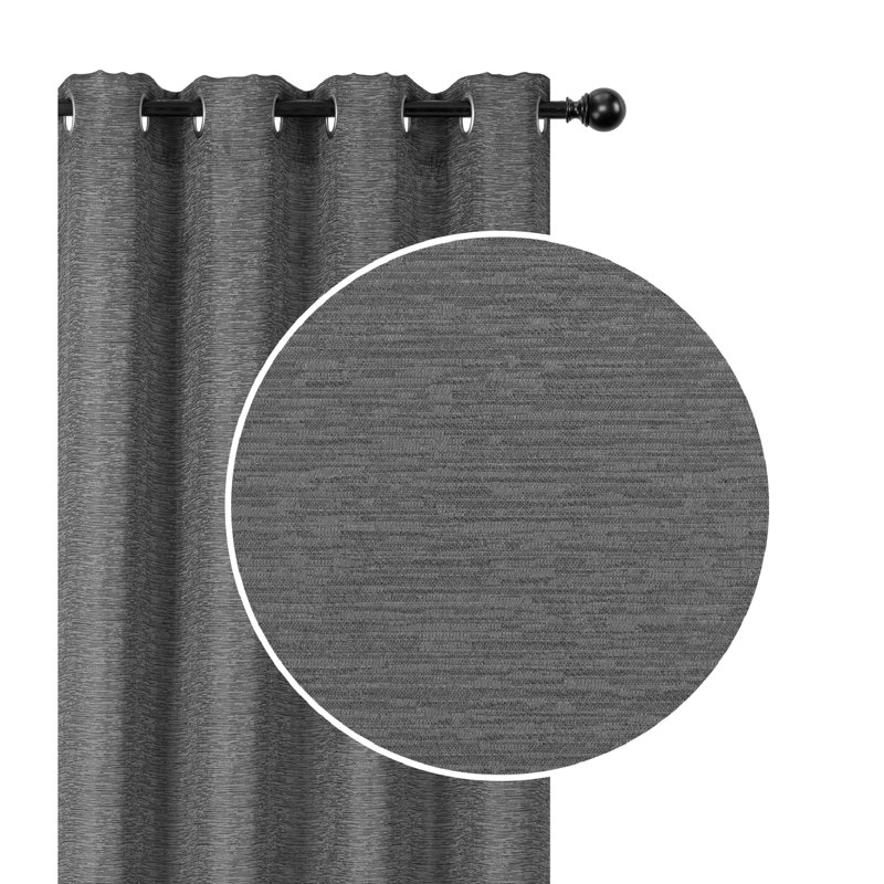 Panneau coulissant occultant de couleur unie avec œillets, Gris, L 54 po x L 94 po