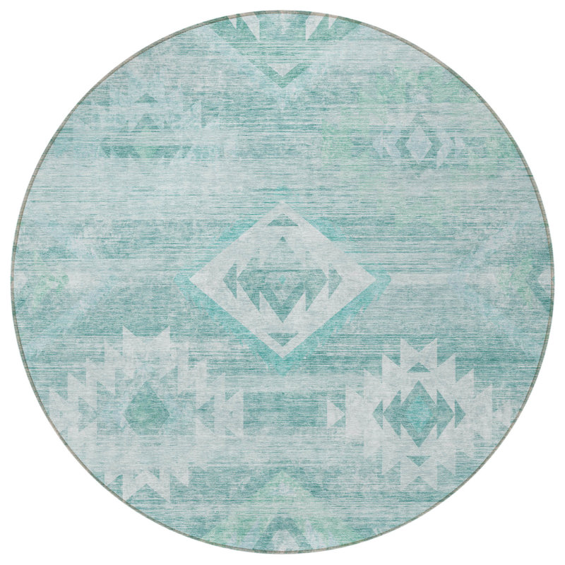 Tapis rond ivoire rond 8 pi Southwestern
