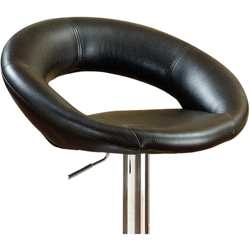 Ensemble de 2 chaises à hauteur réglable en similicuir, Noir, noir, noir, noir