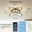 Ventilateur de plafond à 5 pales 5 lumières avec télécommande, APP, 25 po, noir, 6 vitesses, 3 lumières encastrées, à profil bas, pour cuisine, chambre à coucher