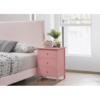 Charmante table de chevet rose contemporaine