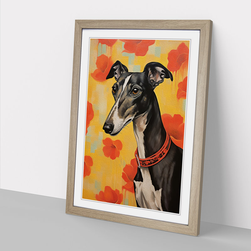 Greyhound Informel - Single Picture Frame Print on Wood