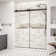 60" W X 74" H Frameless Shower Door, Double Sliding Door With 5/16" Sgcc Tempered Clear Glass,Soft-Closing