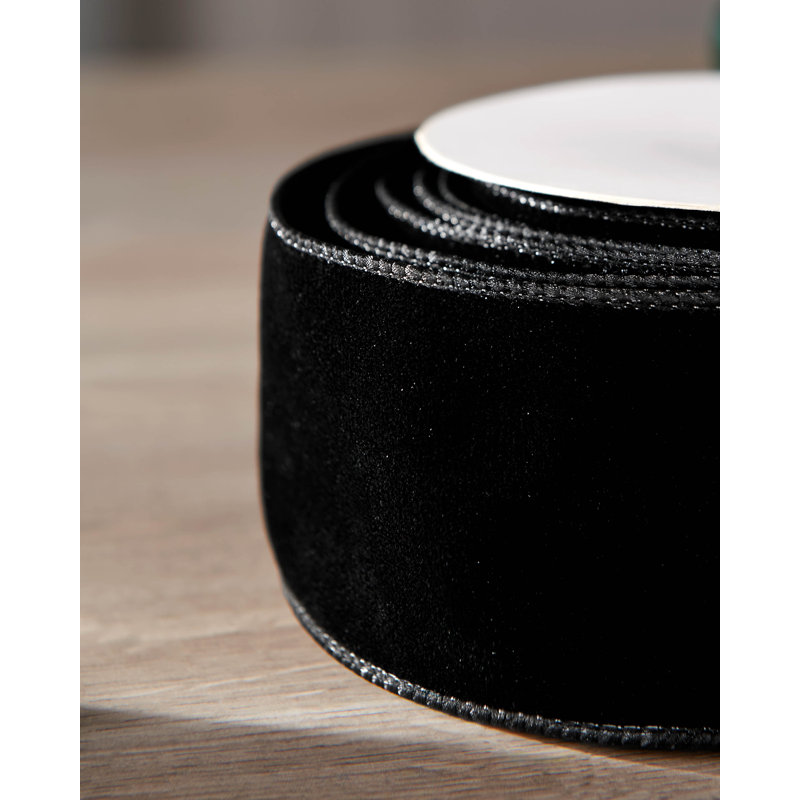 910cm Solid Colour Velvet Ribbon, Black