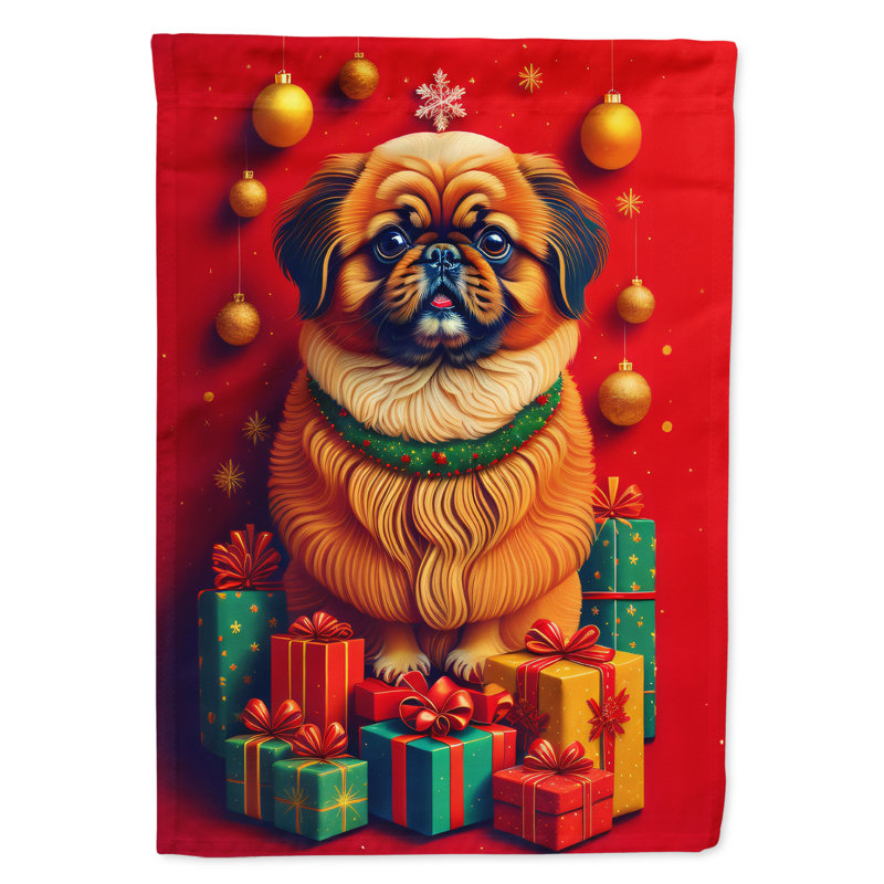 Drapeau de maison de Noël en polyester double face H 40 po x l 28 po