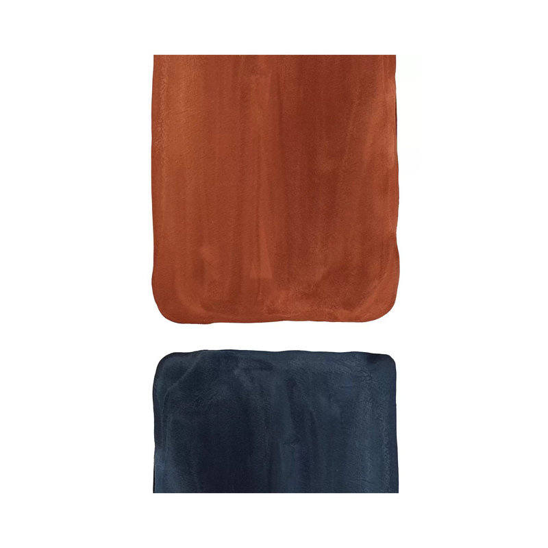 Navy Blue And Terracotta Geometric by Whales Way - Print on Canvas, 66.04cm H x 45.72cm W x 3.81cm D, Wrapped Canvas