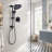 Matte Black 10" Round Rain Shower System with Handheld Sprayer Pressure Balanced Rough-In Valve