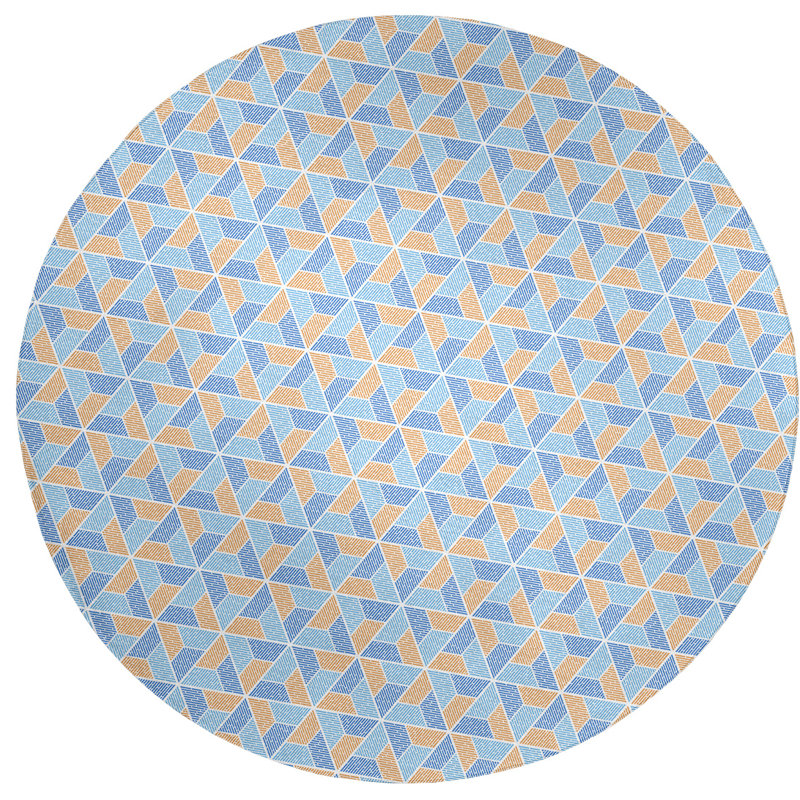 Chenille Geometric Indoor Rug, Round 5'