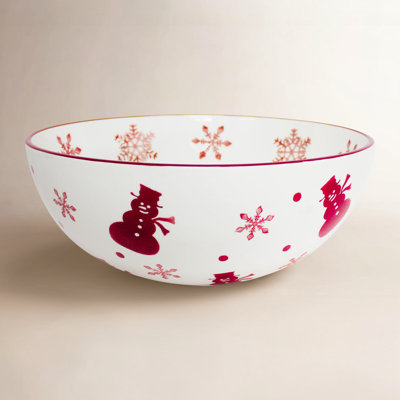Winterfest Round Ceramic Serving Bowl