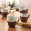 Ensemble de 4 tasses à café Gibson Elite William Crest, tasses en grès 15 oz, finition glacis réactif, grandes tasses à café rondes, va au micro-ondes et au lave-vaisselle - blanc cendré-124133904