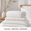 Ensemble de draps 4 pièces en mousseline de coton blanc et beige-115101396-115101394
