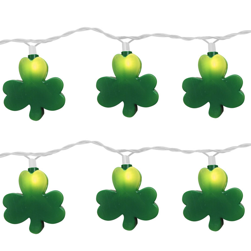 10 Light St. Patrick Clover String Light