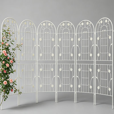 Paquet de 6 treillis de jardin 70 po x 19 po en métal pour l'extérieur