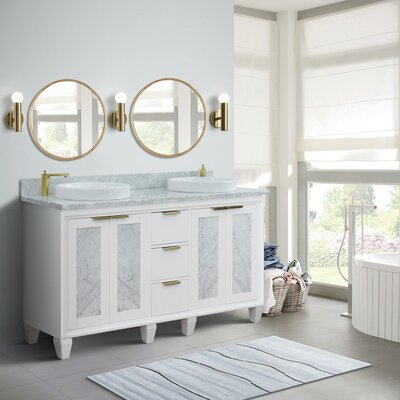 Schreck 61"" Double Bathroom Vanity Set with Mirror -  Rosdorf Park, A3BD91C7CF0C4B4780366743895239DB