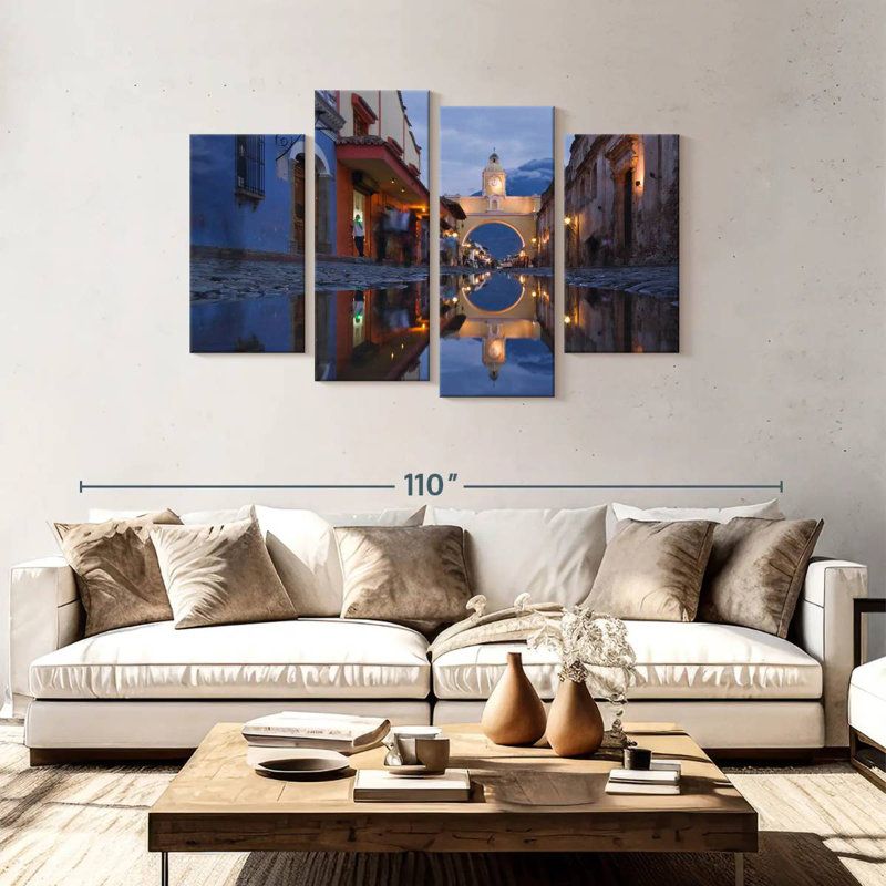 Nicci Antigua Street After The Rain, H 48 po x l 75 po