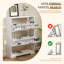 Armoire de rangement pour chaussures blanche avec 2 tiroirs rabattables, organisateur d'entrée cannelé mince avec tablette ouverte, l 29,9 po-129876694