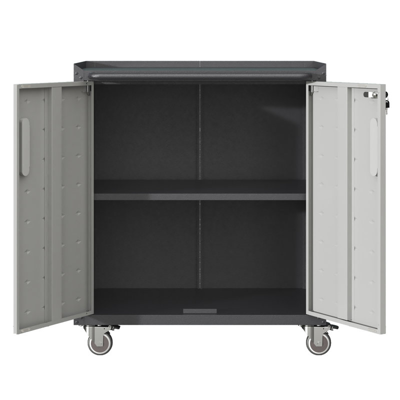 Heavy-Duty Metal Garage Storage Cabinet With Wheels - Sturdy And Durable Tool Storage Cabinet For Garage, Office, And Home Organizer Solutions, Cabinet