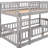 Bunk Bed With Slide,Twin Over Twin Low Bunk Bed With Fence And Ladder For  Kids Teens Grey-889956169