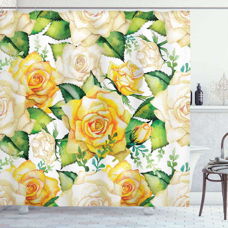 Shower Curtain with Hooks Included, 70"H x 69"W