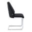 Ensemble de 4 chaises de salle à manger en similicuir noir avec texture en filet doré, anneau arrière argenté et poignée chromée, chaise de salle à manger rembourrée à dossier haut (ensemble de 4)-1668700008-1668700012