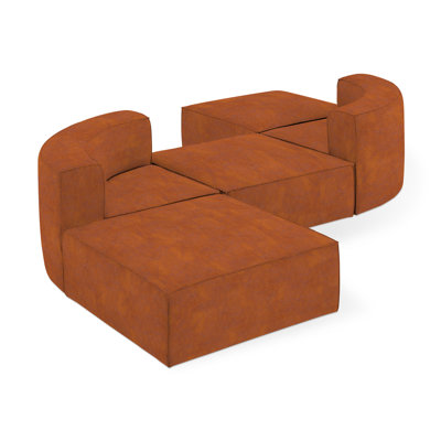 Mix Modular Upholstered L-Shaped Sectional Reversible