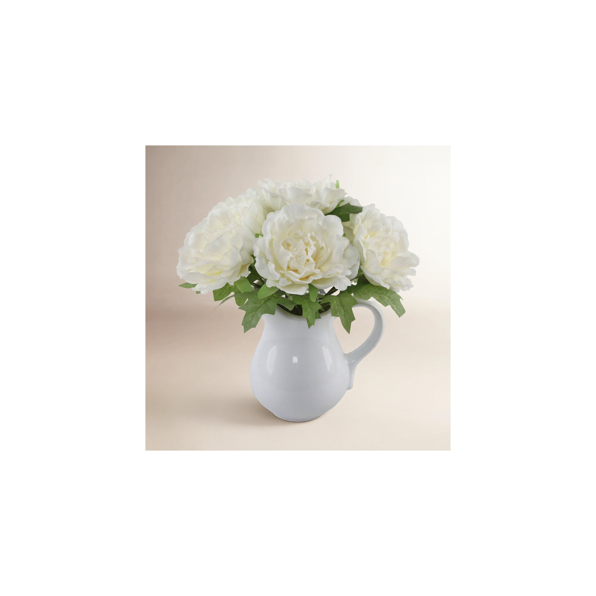 Olveston Peonies Centerpiece in Vase, White