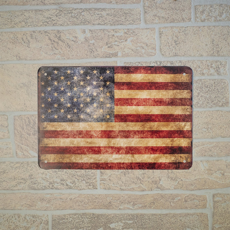 Métal États-Unis États-Unis drapeau américain panneau mural Rustic Man Cave Home Decor