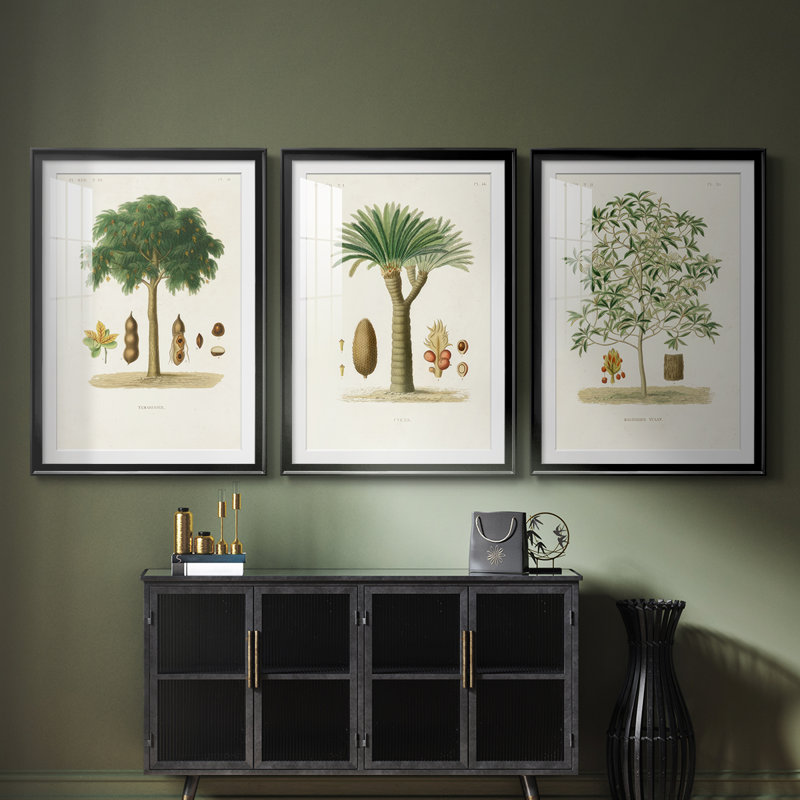 Arbre antique avec fruit - impression encadrée sur mesure de qualité supérieure matte - 3 pièces